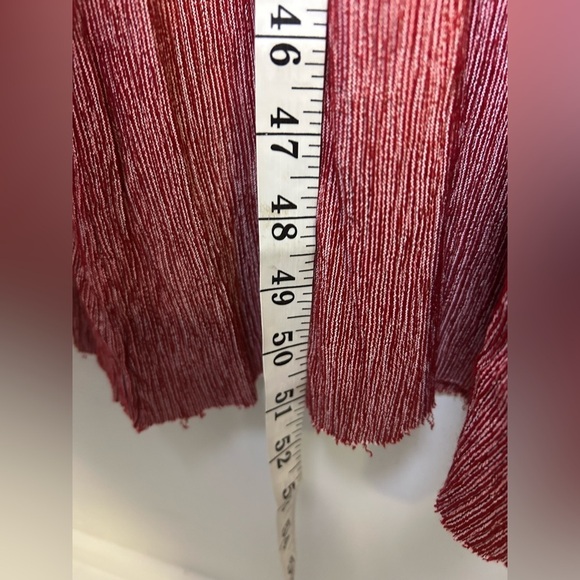 VTG Y2K Barbara Lerner Midi Dress S Red 3D slit hem Boho minimalist Confort SOFT - Picture 11 of 12